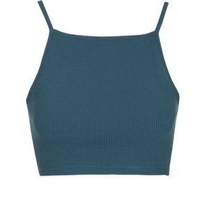 TOPSHOP - Ribbed - Cropped Cami - Teal